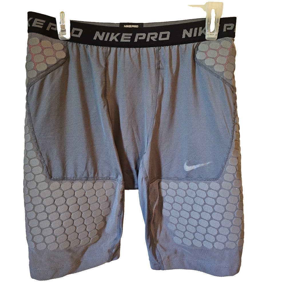 Nike Pro Padded Compression Shorts Gray Dri Fit Football Size XL